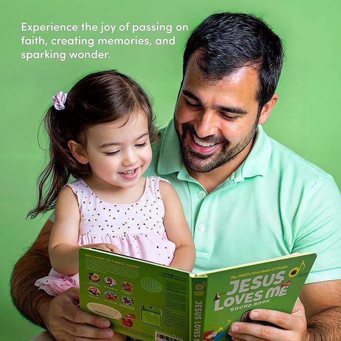 Jesus Loves Me Christian Sound Books for Kids - 6 Bible Songs - Christening, Baptism Gifts for Boys and Girls - Religious Toys, Interactive Music Books for Toddlers - Baby Dedication