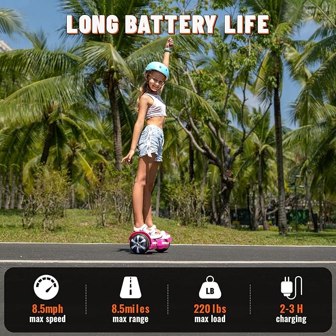 Scooter, Bluetooth Speakers and LED Light-Up Wheels, APP Control, Dual 250W Motors, 8.5 mph Max Speed & 8.5 Miles Max Range, Gifts for Kids Adults Girls Boys
