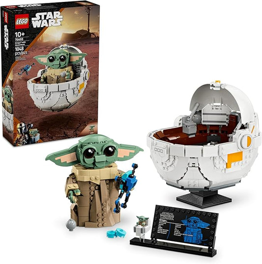 LEGO Star Wars: The Mandalorian Grogu with Hover Pram Building Toy Set - Star Wars Toy for Kids, Boys and Girls, Ages 10+ - Gift Idea for Birthday - 75403