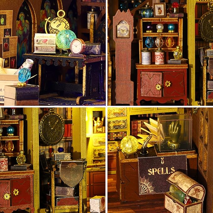 DIY Miniature Wooden Dollhouse Kit, DIY Miniature House Kit for Adults and Teens, DIY Mini Dollhouse Kit (Magic Treasure House)