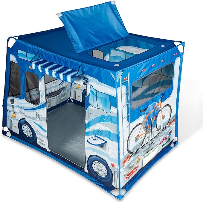 Melissa & Doug Let’s Explore Camper Tent Play Set – 47” x 31” x 39” Assembled