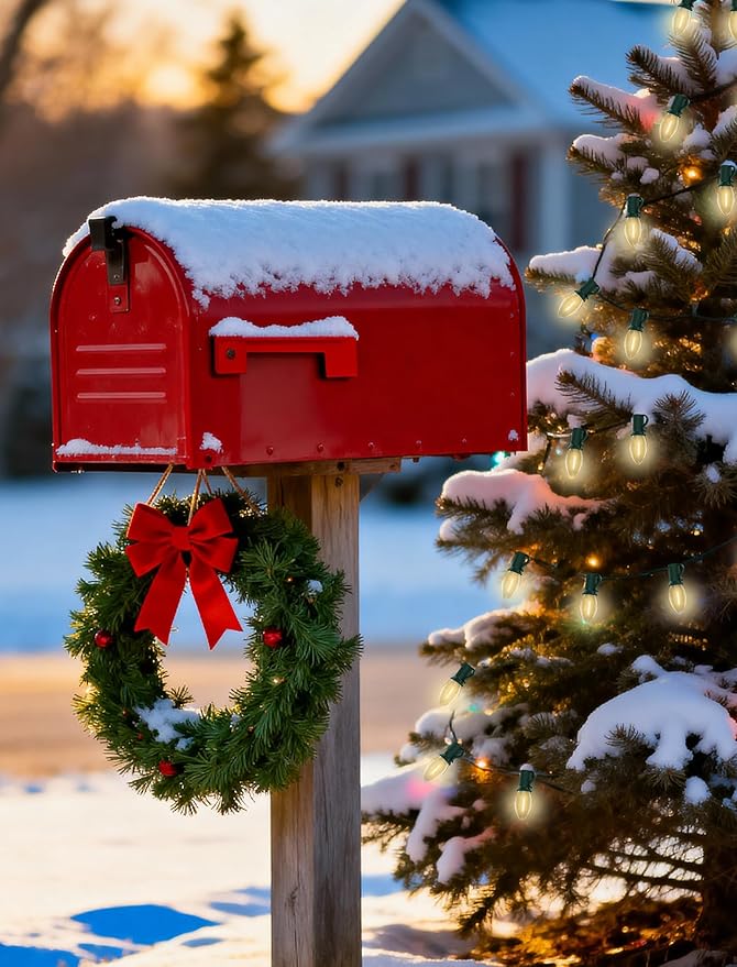 Abeja C7 Clear LED String Lights, 25Ft C7 Christmas String Lights with 27 Clear LED Bulbs (2 Spare) Indoor & Outdoor Use for Christmas Holiday, Party, Patio, Backyard Decoration