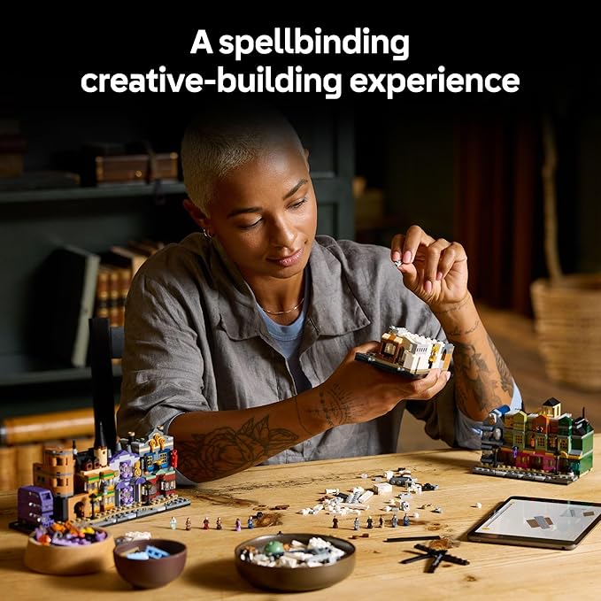 LEGO Harry Potter Diagon Alley Wizarding Shops Building Set for Adults - Collectible Kit for Harry Potter Fans with 12 Microfigures - Gift for Christmas - 76444