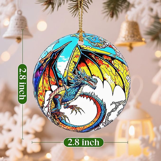 Dragon Christmas Ornament – Holiday & Christmas Decorations, Gifts for Dragon Lovers, Xmas Gift Ideas