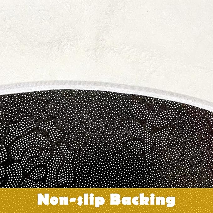 ABC 4ft Round Kids Play Rug - Soft Crawling Mat, Non Slip Alphabet Educational Rug for Toddlers, Baby, Nursery, Playroom, Classroom, Bedroom Decor