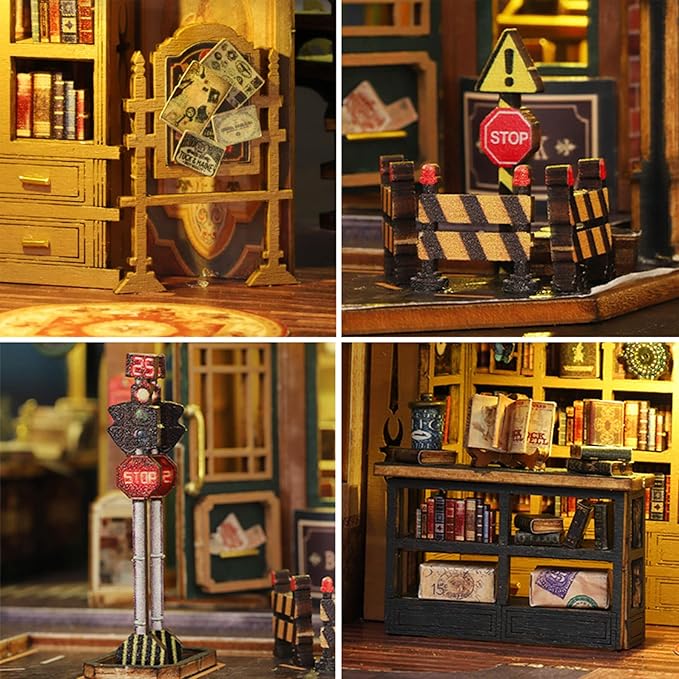 DIY Dollhouse Miniature House Kit, Tiny House Kits Mini Doll House Model Building Sets, Wooden Miniature Kits for Adults (Magic Book City)