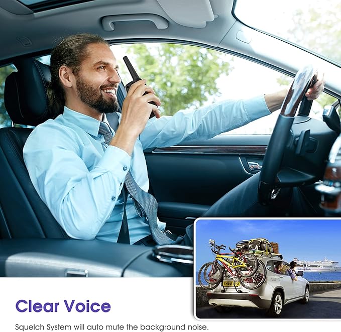 Walkie Talkies Long Range, M880 Two Way Radio for Adults with Mic LCD Screen/Resistance Wakie-Talkies with Noise Cancelling for Men Women Outdoor Adventures Cruise Ship (Blue and Violet)