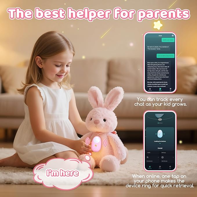 MAITU-AI Toy, AI Interactive Kids Toy with ChatGPT Endless Conversations, Real-Time Multilingual Interaction, Story & Learning Companion in Two Colors, Birthday Gift for Boys and Girls Ages 3-8, Pink