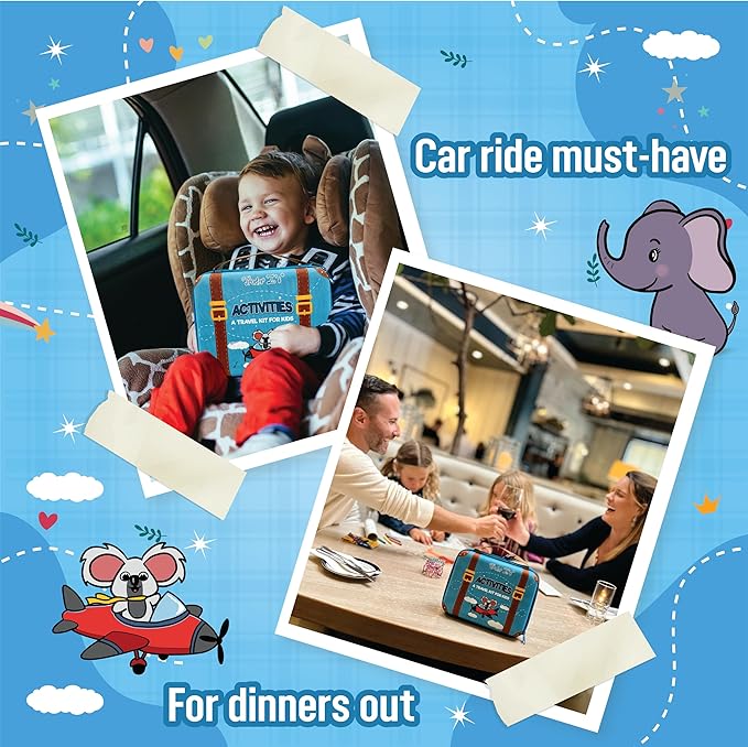 TRADER Z'S-New Travel Activity Kit, Kids and Toddlers Toys, Car Road Trip Essentials, Airplane and Vacation Must Have, Camping Essentials, Kids Travel Games, Sensory Toys.