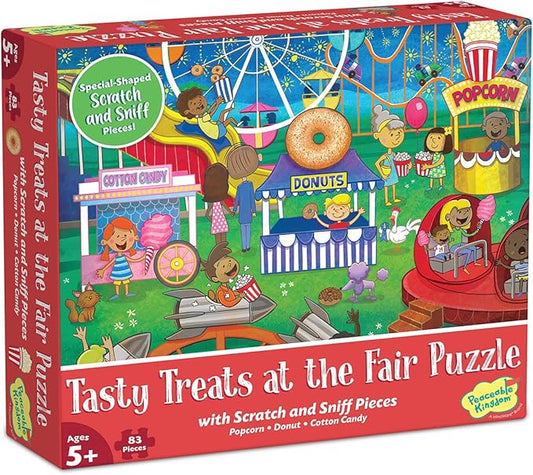 Peaceable Kingdom Tasty Treats at The Fair Puzzle – Scratch & Sniff Puzzle for Kids Ages 5 & up – Great for Classrooms