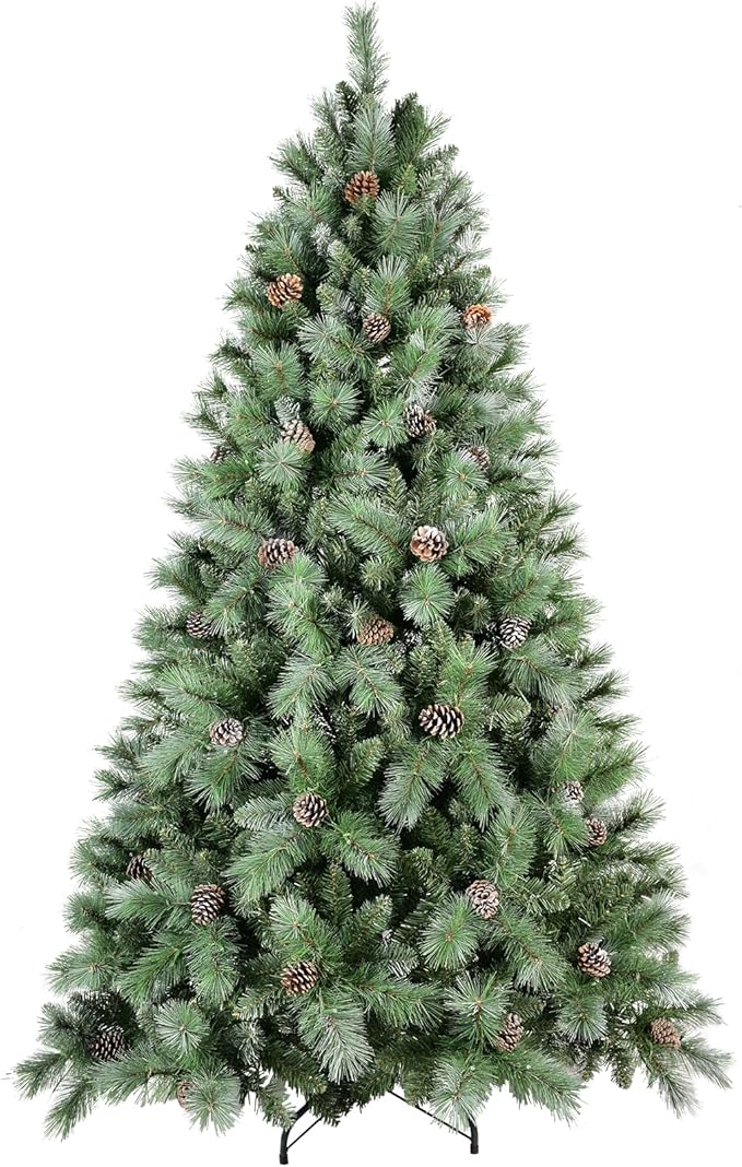 Christmas Tree 7ft, PLuxury Pine Needle -Premium Christmas Trees Flocked Trees - Artificial Xmas Tree