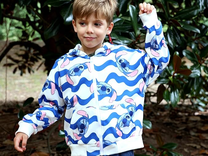 Disney Frozen Stitch Princess Minnie Mickey Spiderman Girls/Boys Zip Up Hoodie Fall Zipper Sweatshirt Jacket Toddler-Big Kid