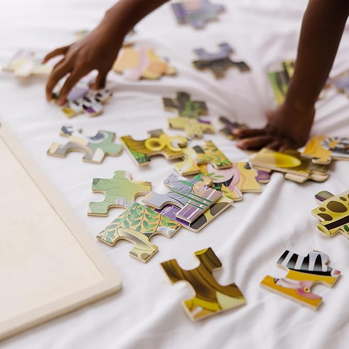 Melissa & Doug 3-Puzzle Jigsaw Set - Dinosaurs, Ocean, and Safari