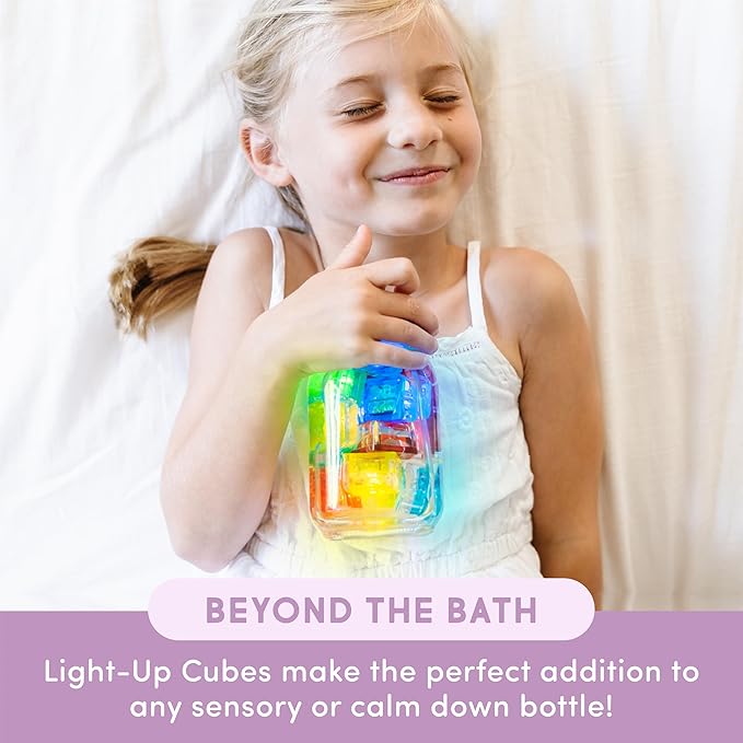 Glo Pals Water-Activated Light-Up Cubes Bundle for Sensory Play (Wacky Wild West – Purple, Yellow + Red)
