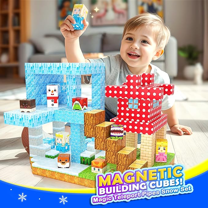 110PCS Magnetic Blocks - Build Mine Magnet World Games & Frozen Toys Set, Magnetic Tiles Building Outdoor Toys for Boys Girls 3+, Classroom Must Haves Toddler Sensory Toys for Kids 3 5 7, Kids Gifts