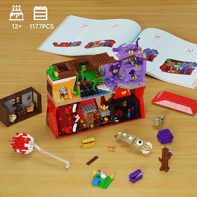 Sandbox Adventure Game Building Block Toys, Game Map Creative Building Toys, Eater of Worlds Compatible with Lego, Christmas Birthday Gift for Adult and Kids 12+ (1177Pcs)