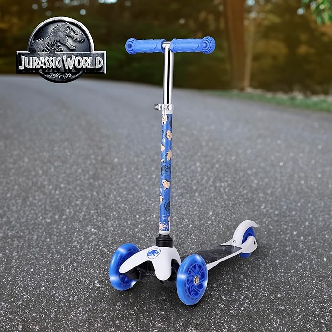 Self Balancing Kick Scooter with Light Up Wheels, Extra Wide Deck, 3 Wheel Platform, Foot Activated Brake, 75 lbs Limit, Kids & Toddlers Girls or Boys, for Ages 3 and Up