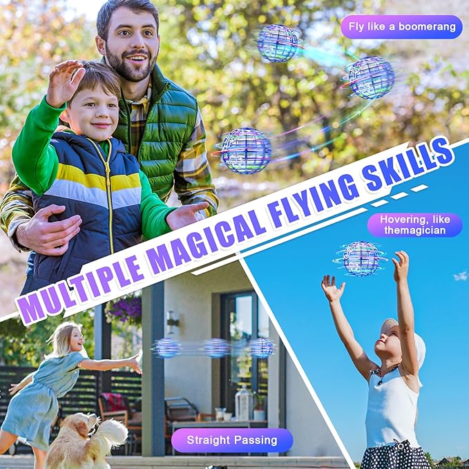 Flying orb Ball 2025 Upgrade Hover Boomerang Ball 6 Lighting Effects Cool Toys for Kids Teen Adults Indoor Outdoor Flying Ball Toy