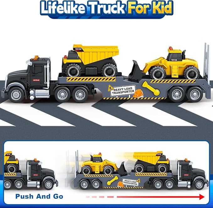 SpringFlower Boy Toys, Toddlers Truck Toy for 3 4 5 6 Year Old Boys, Extra Large Truck Toy with Sounds & Lights, Birthday Gifts for Kids Child 3 4 5 6 Years Old