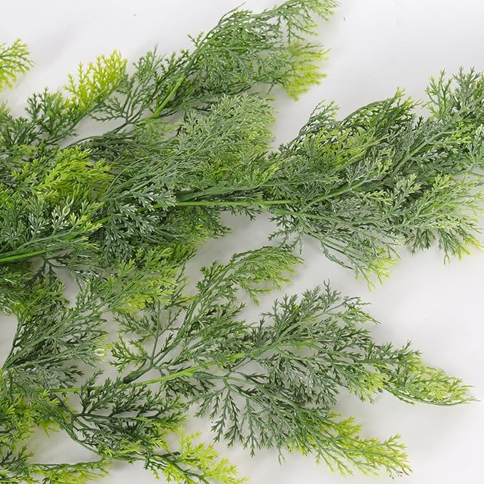 RECUTMS 3 Packs Artificial Hanging Plants Fake Plant Faux Boston Ferns Ivy Vines Greenery UV Resistant Plastic for Indoor Outdoor Room Wall Decor (White)