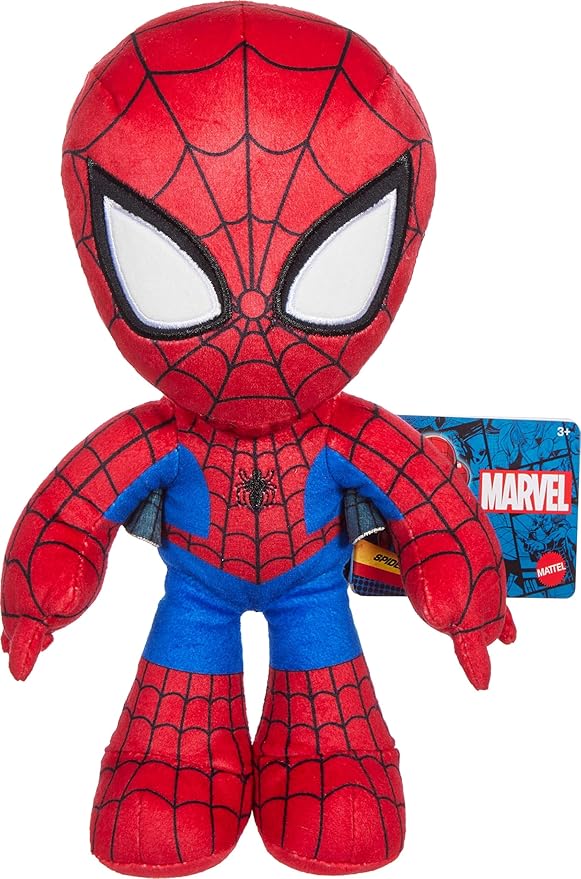 Mattel Marvel Spider-Man Plush Character Figure, Super Hero Soft Doll in Classic Suit, 8 Inches Tall