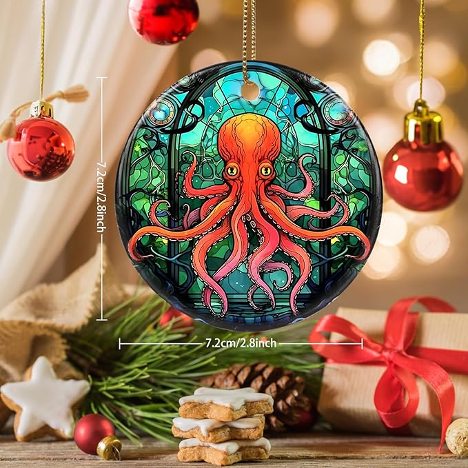Octopus Christmas Tree Ornament - Gifts for Octopus Lovers - Animal Lovers Decor
