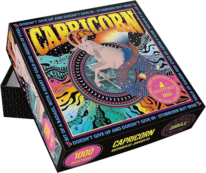 Zodiax - 1000 Piece Jigsaw Puzzle - Capricorn - Fun Birthday Gift For Kids, Adults | Astrology Gifts for Women and Men | Zodiac Horoscope Puzzle