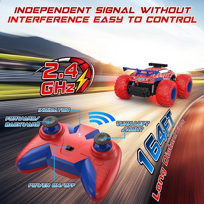 1:18 Remote Control Car - 20km/h 2.4GHz All Terrain Off-Road Monster Truck with Bodylights&Headlights &Headlamps, Rechargeable Toy Car Gift for 3 4 5 6 7 8 9 10-12 Year Old Boys Girls Kids