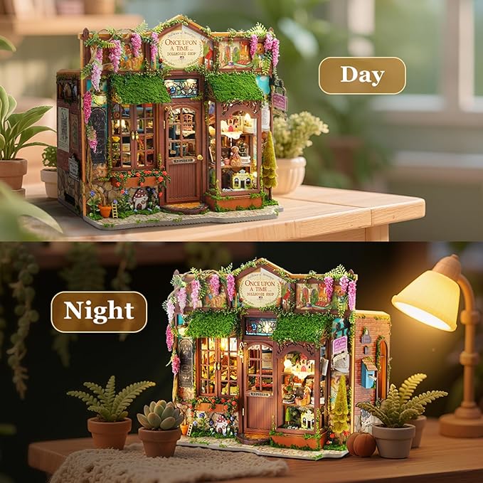 Miniature House Kit, Dollhouse Kit, Miniature Kit, DIY Mini House Building Kit for Adult Teen, Fairy Tale Wonderhouse Dollhouse Shop