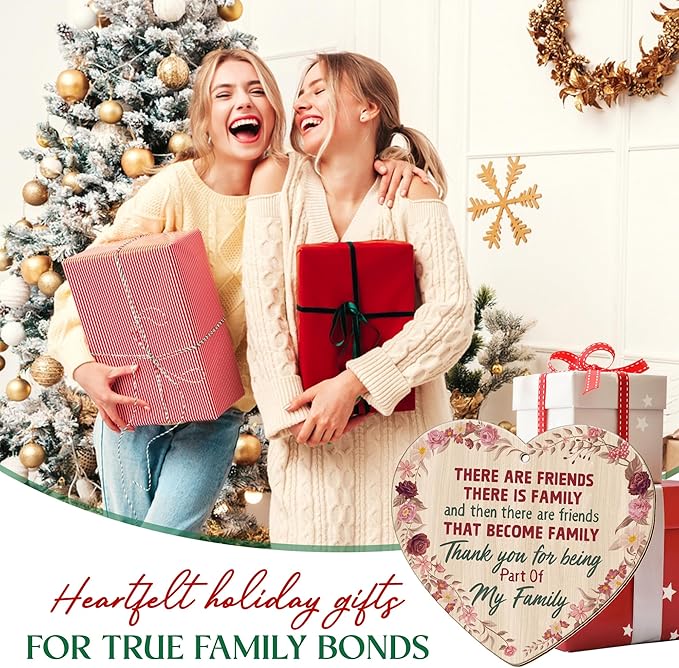 OASSIE Christmas Friendship Gifts for Women Men - Wooden Friends Christmas Ornaments 2025 - Friendship Ornaments for Tree Decorations, Bestie Friend Birthday Gifts for Women, BFF Gift for Friend