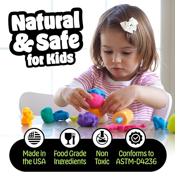 Hygloss Play Modeling Dough for Kids – Safe & Non-Toxic Sensory Dough for Arts and Crafts – 3 lb Tub – Play Clay for Toddler Activities, Preschool Classroom Must-Haves – 6 Assorted Colors, Scented