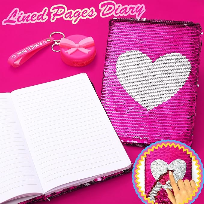 Golray Princess Gifts for Girls Toys Aged 4 5 6 7 8 9 10 Years Old, My First Purse with Pretend Play Accessories Handbag/Sunglasses/Diary/Water Bottle, Kid Teen Girl Stuff Birthday Toy