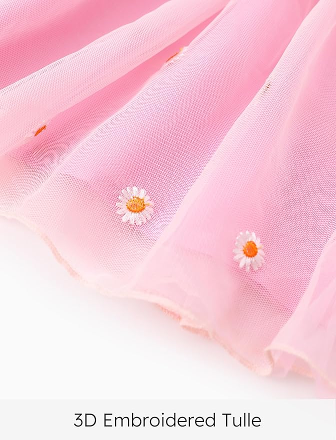 Disney Frozen Elsa Princess Cinderella Ariel Jasmine Rapunzel Baby/Toddler Dress, Ruffle Long-Sleeve Mesh Overlay Tulle Dress