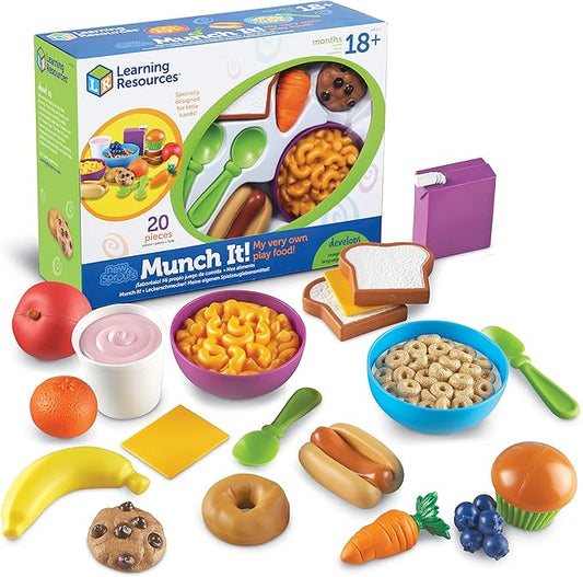 Learning Resources New Sprouts Munch It! Pretend Play Food, Develops Imaginative Play, Play Food for Toddlers, Picnic Play Food, 20 Pieces, Ages 18 Months +
