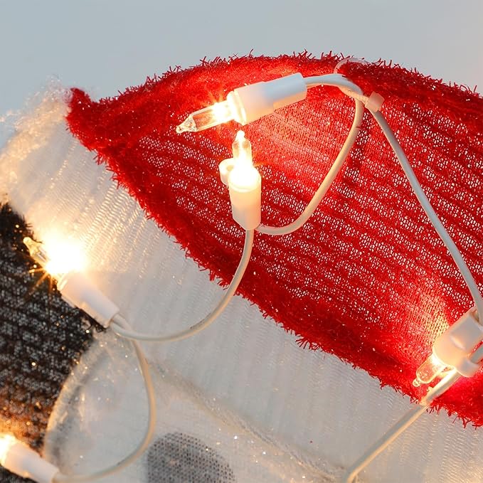 Hausse Set of 2 Lighted Christmas Penguins Decorations, Pre-Lit 2D Tinsel Cute Penguin with Incandescent Lights, Light Up & Plug in for Indoor Outdoor Xmas Winter Holiday Yard Lawn Garden Decor