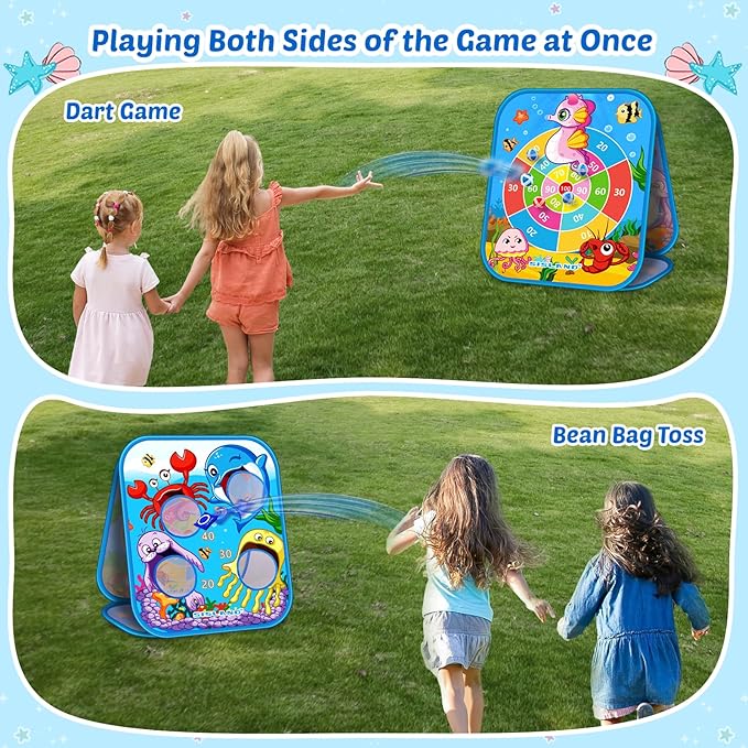 5-in-1 Bean Bag Toss Game for Kids, Animal Corn Hole Outdoor Toy for Toddler, Outside Yard Party Lawn Backyard Games Birthday Gift for Boy Girl Age 3 4 5 6 7 8
