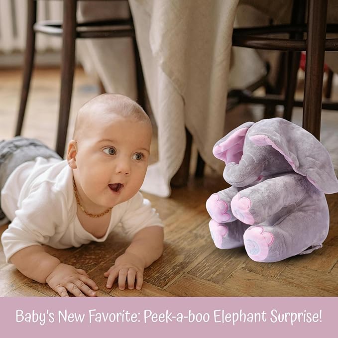 Dimple Kaia Elephant Stuffed Animal Toy - Animated Plush Pink Singing Elephant, Interactive Musical Peek-a-Boo for Babies, Kids, for Toddlers, Ages 0 and Up(Battery Included)
