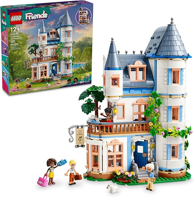 LEGO Friends Castle Bed and Breakfast Hotel Playset for Kids Ages 12 and Up, with 4 Mini Dolls, a Dog Toy Figure and Accessories, Castle Toy Gift Idea for Girls, Boys and Teens, 42638