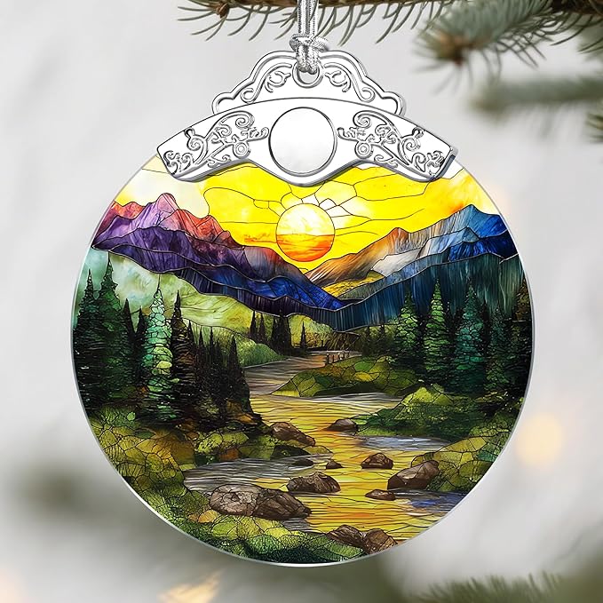 Mountain Range Christmas Ornaments: Christmas Tree Ornaments, Holiday Decor for Nature Lover, Stocking Stuffers, Gift Ideas, Xmas Gifts & Gifts for Mom, Grandma
