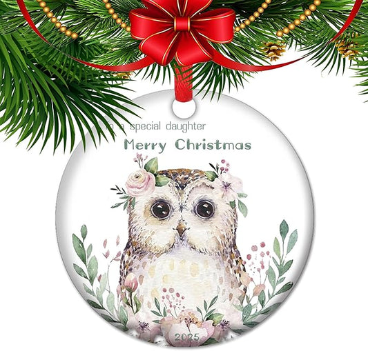 Baby's 1st Christmas Ornament 2025 - Cute Owl Keepsake for Daughter, Daughter’s First, Newborn Keepsake