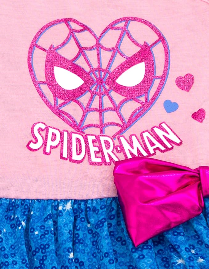 Marvel Spider-Man Girls Dress Toddler to Big Kid Sizes (2T - 14-16)