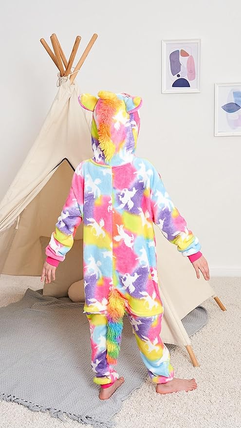 Kids Unicorn Onesie Pajamas One-Piece Cosplay Costume Animal Sleepwear Girls And Boys