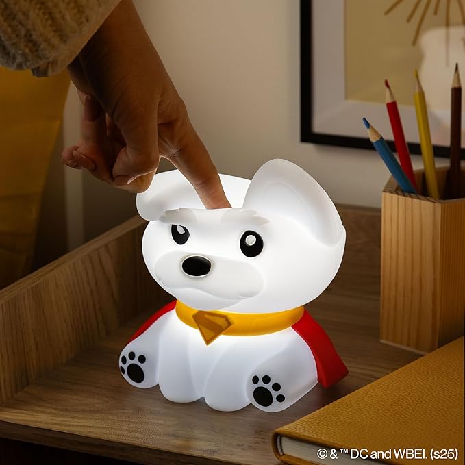 Paladone Superman Krypto The Superdog SquishyGlo Silicone Light, Officially Licensed DC Comics Lamp for Kids, Teens, Adults, Cordless & Rechargeable Bedroom Décor, Collectible Superhero Merchandise