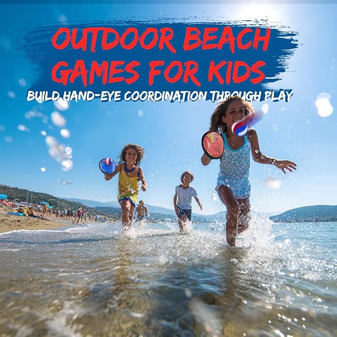 Toss and Catch Ball Game Set – Outdoor Toys for Kids, Toddler Yard & Beach Games, Sticky Ball and Glove Toy, Birthday Gift for Boys Girls Ages 3 4 5 6 7 8 9 10 (Upgraded Version)