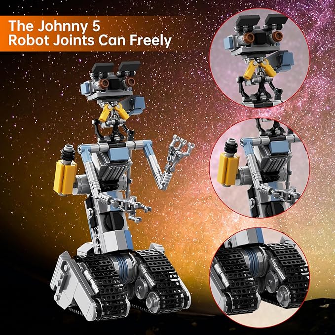 370 Pieces Johnny 5 Robot Building Set, Johnny Five Robot Model Toys, Compatible with Lego, Educational Gift Set for Ages 8-14 Boys
