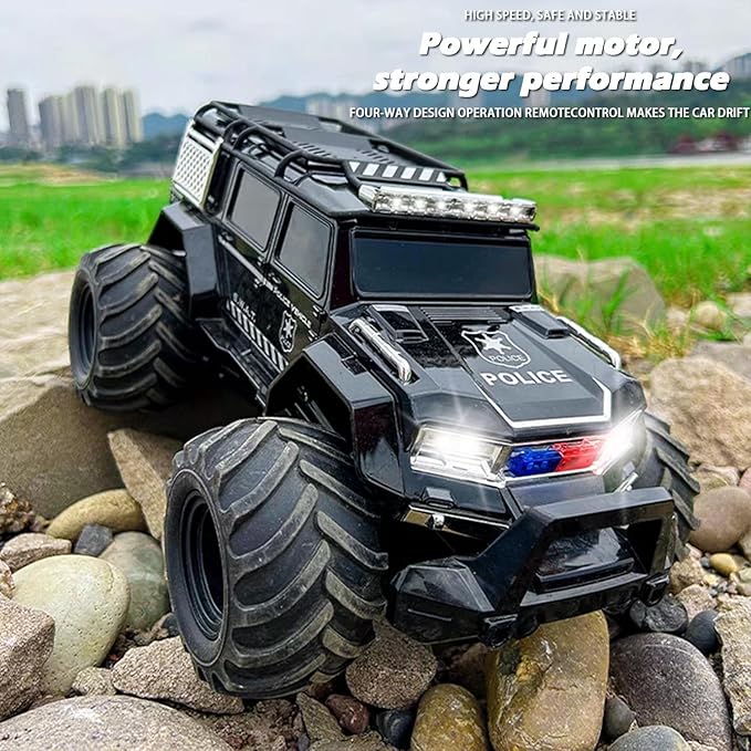 Amphibious Remote Control Car Waterproof Monster RC Cars 4WD All Terrain Off-Road Stunt Vehicle Toys with 2.4 GHz LED Lights for 6 7 8 9 10 11 12+ Year Old Kids Boys Girls Gifts Presents (Blue)