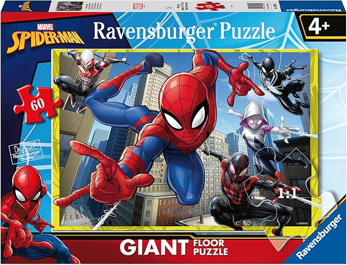 Ravensburger Marvel Spiderman Toys - 60 Piece Giant Floor Jigsaw Puzzle for Kids Age 4 Years +