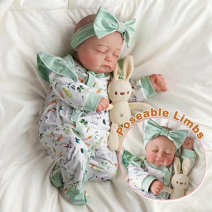 BABESIDE Lifelike Reborn Baby Dolls Twins, 20 inch Realistic Newborn Boy Girl Soft Vinyl Real Life Baby Dolls Sleeping with Clothes and Toy Gift for Kids Age 3+