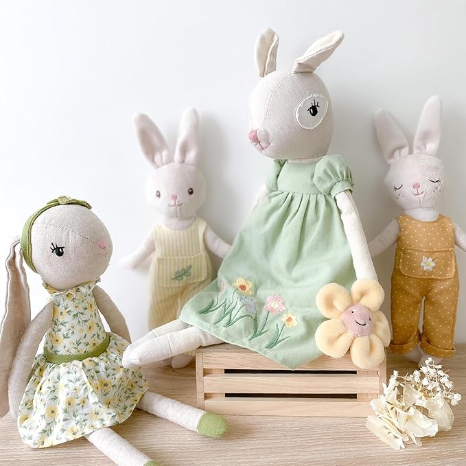 MON AMI Buttercup The Doe Doll – 17”, Linen Plush Doll with Floppy Ears, Use as Toy or Room Decor, for Kids of All Ages