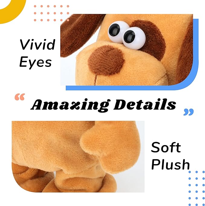 Hopearl Talking Dog Repeats What You Say Walking Puppy Electric Interactive Animated Toy Speaking Plush Buddy Gifts for Toddlers Birthday, 8''